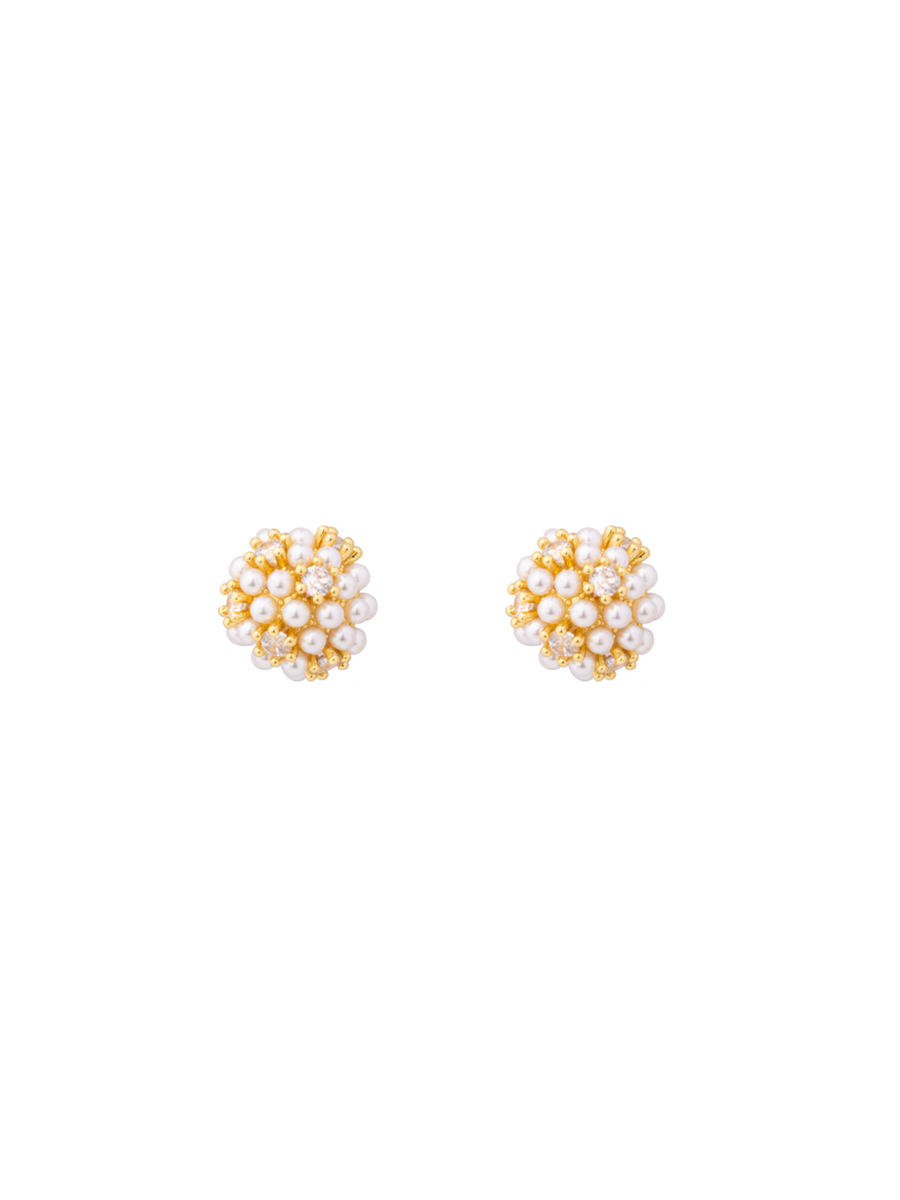 Par Arete Circulo Con Perlitas y Zirconias