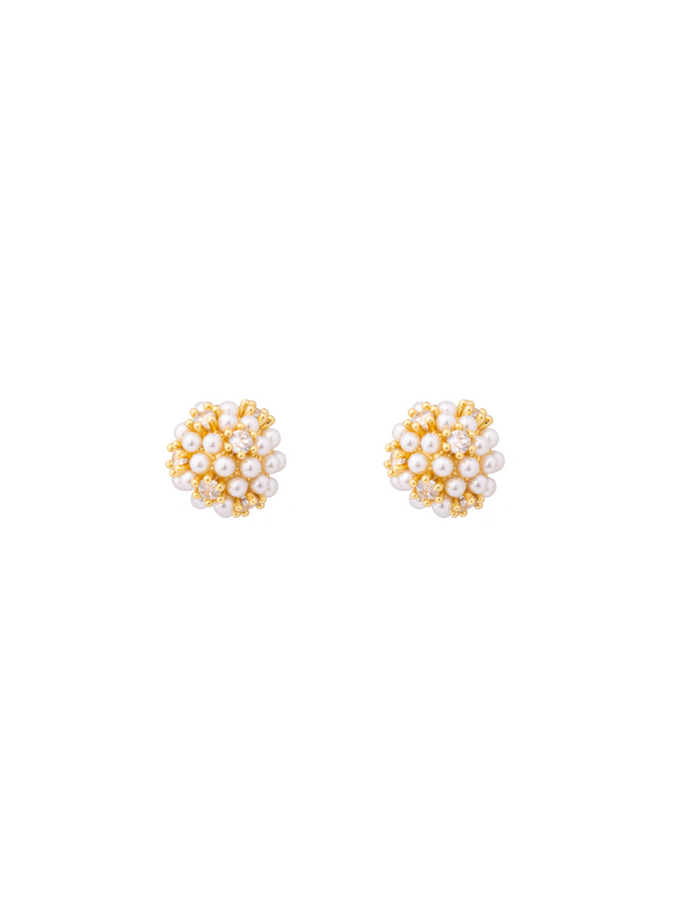 Par Arete Circulo Con Perlitas y Zirconias