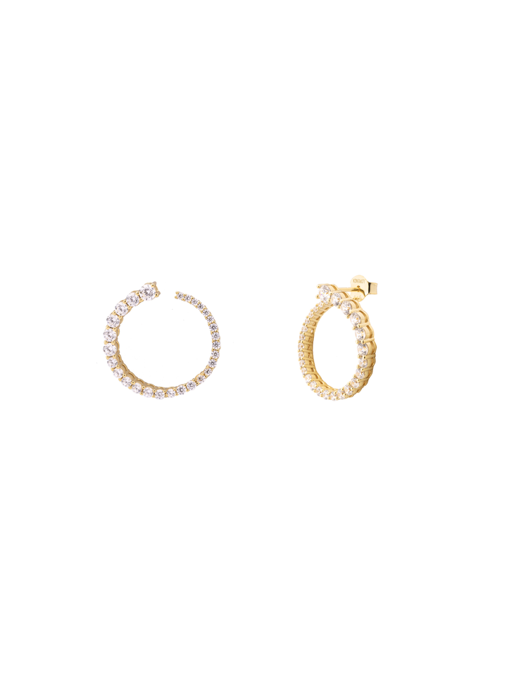 Par Arete Contorno Circulo Abierto Zirconias