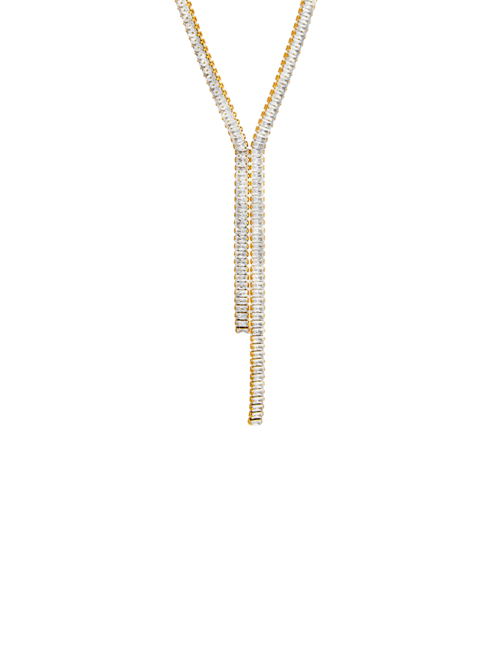 Collar Corbatin Doble Tira Zirconias