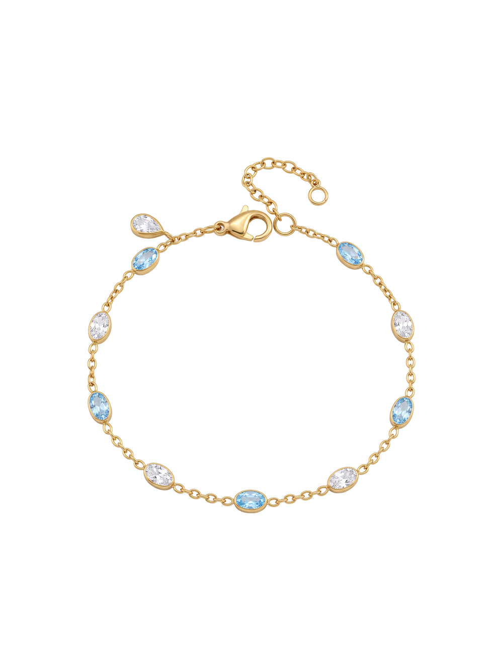 Pulsera Con Zirconias Ovaladas Azules