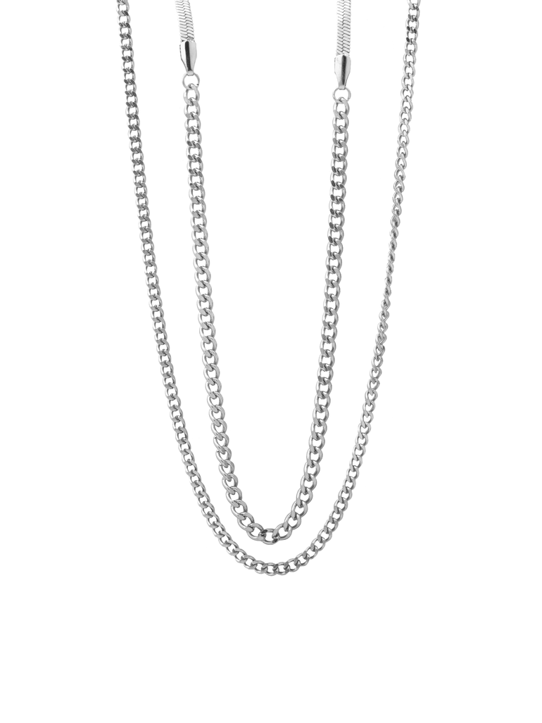 Collar Doble Cadena Cubana Con Planchada