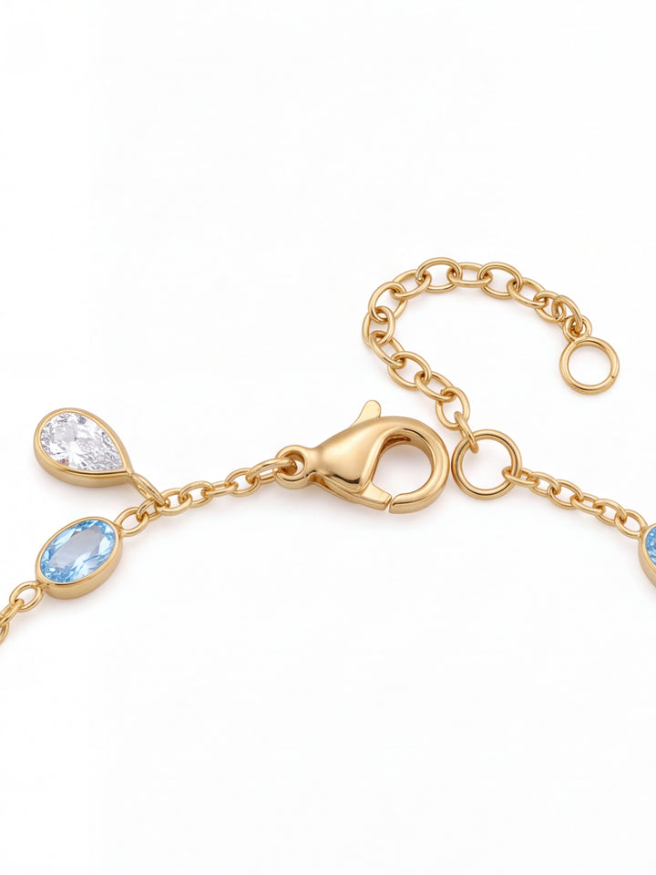 Pulsera Con Zirconias Ovaladas Azules