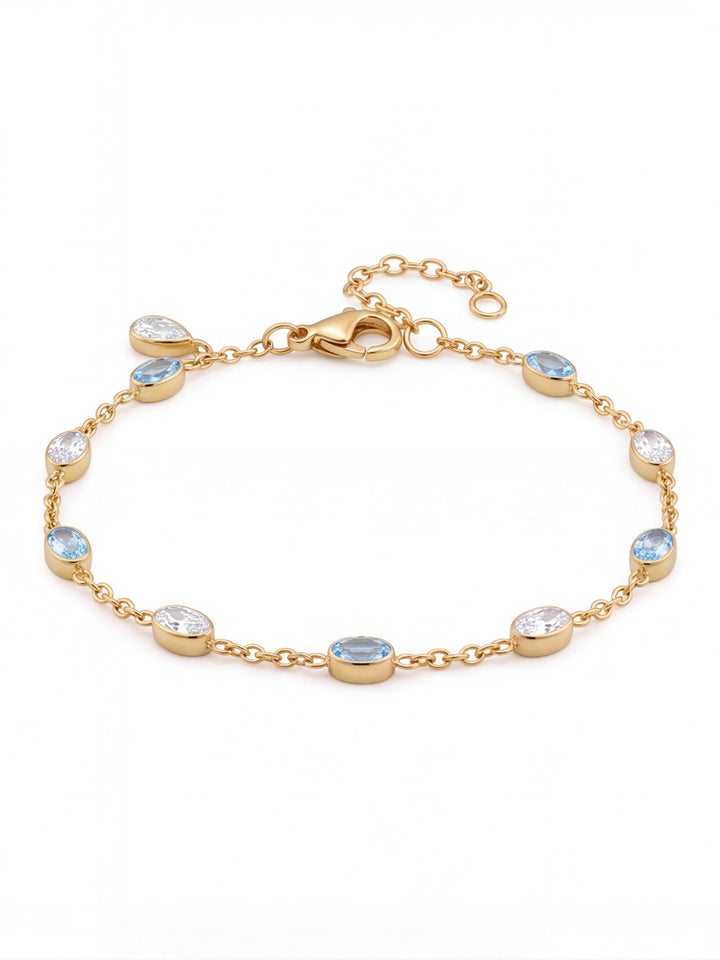 Pulsera Con Zirconias Ovaladas Azules