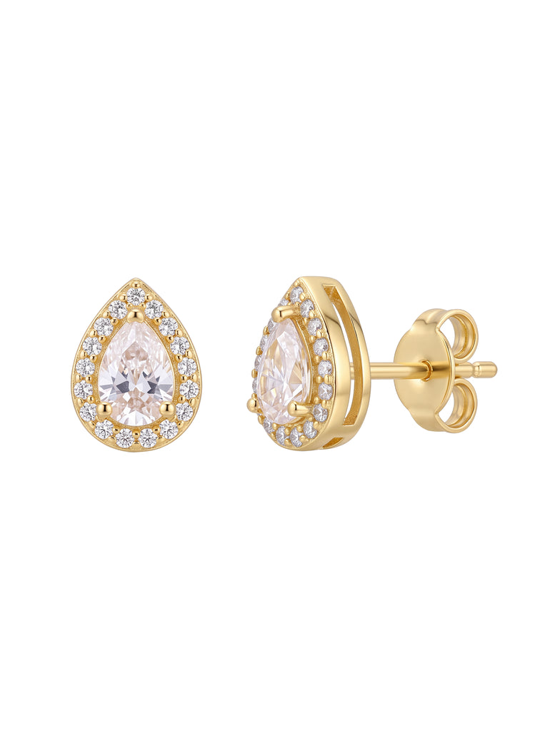 Par Arete Mini Gota Blanca Zirconias