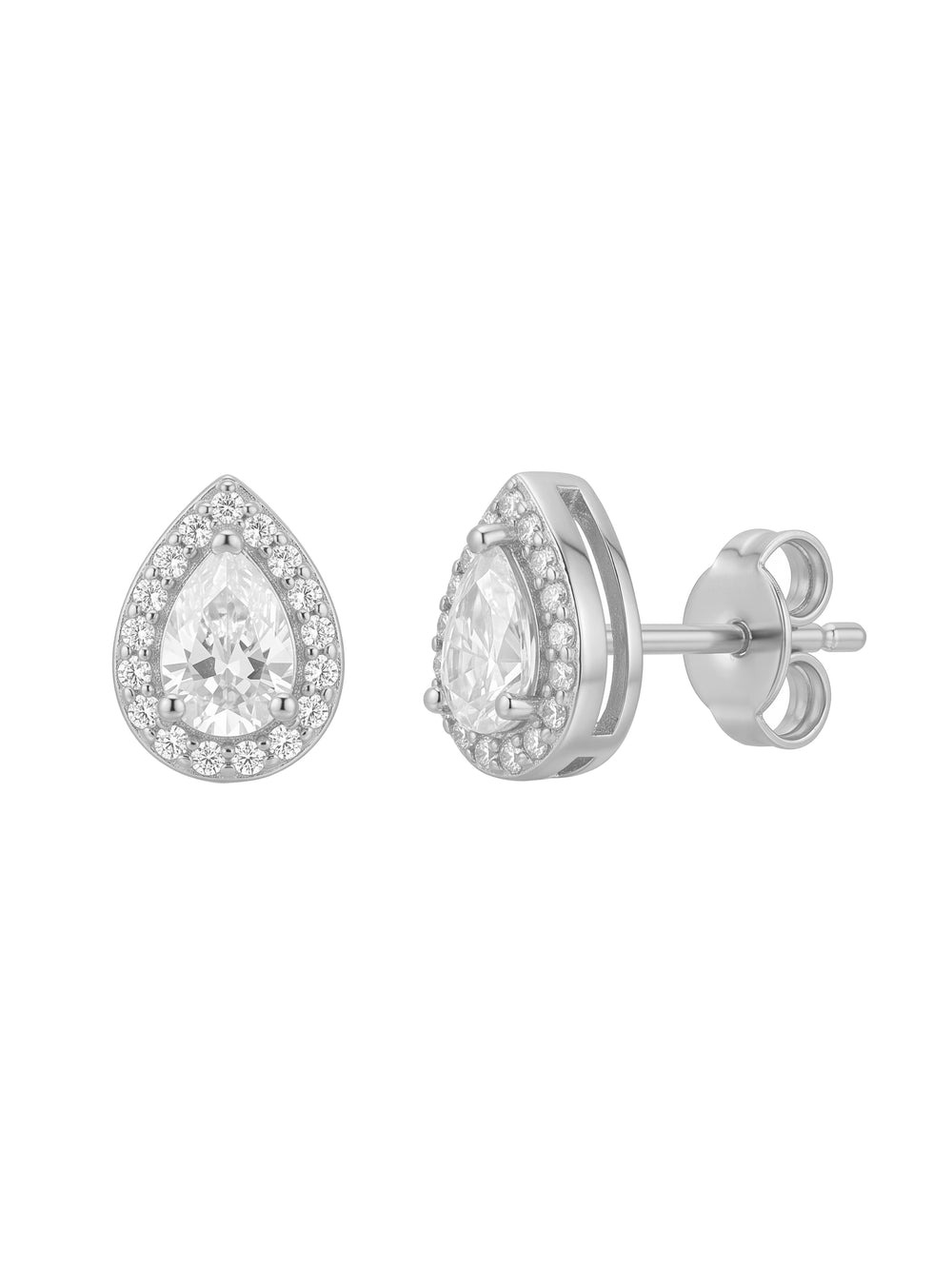 Par Arete Mini Gota Blanca Zirconias