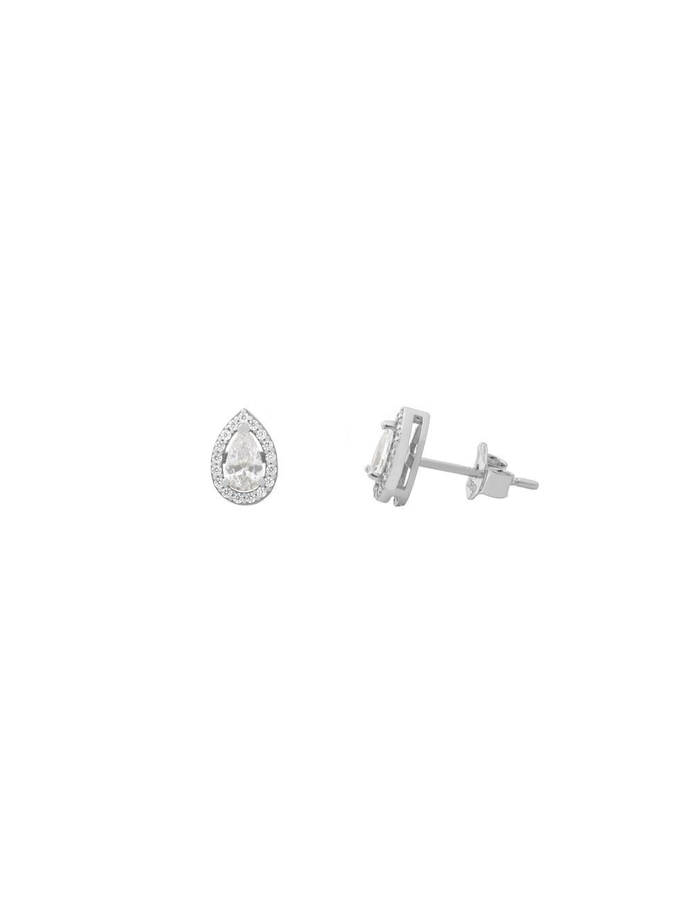 Par Arete Mini Gota Blanca Zirconias