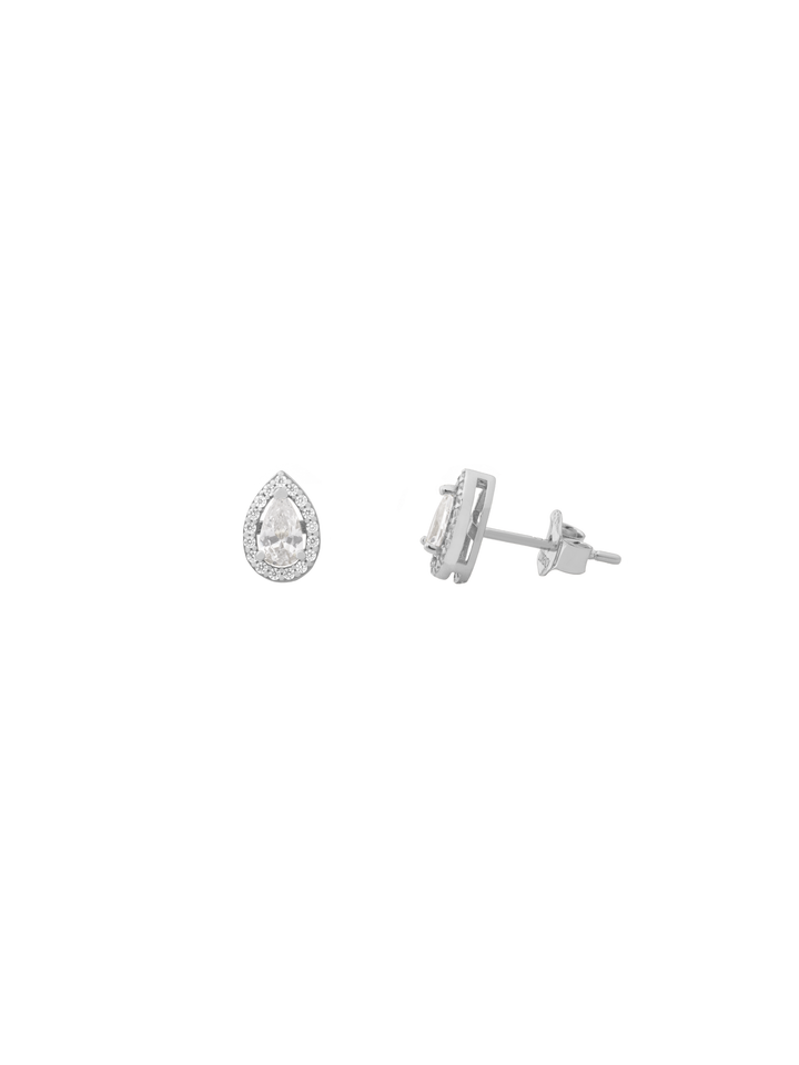Par Arete Mini Gota Blanca Zirconias