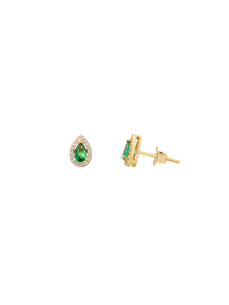 Par Arete Mini Gota Verde Zirconias