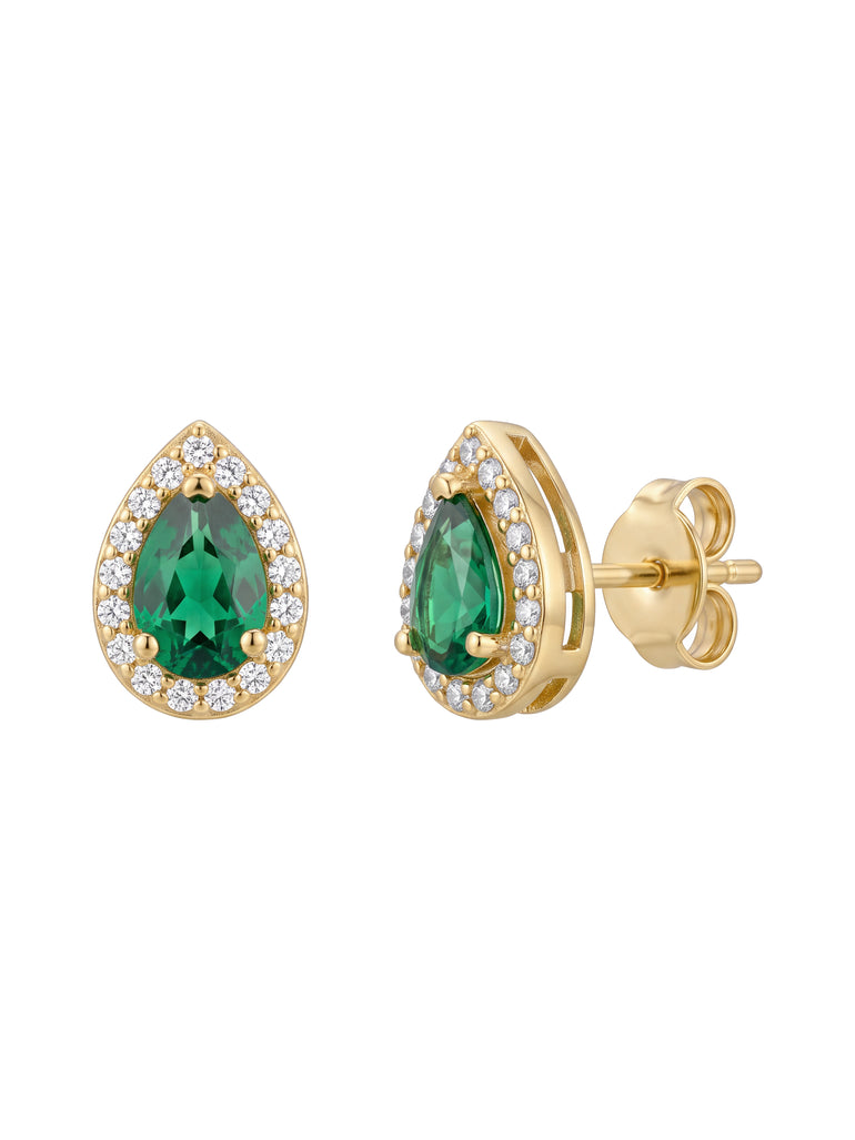 Par Arete Mini Gota Verde Zirconias