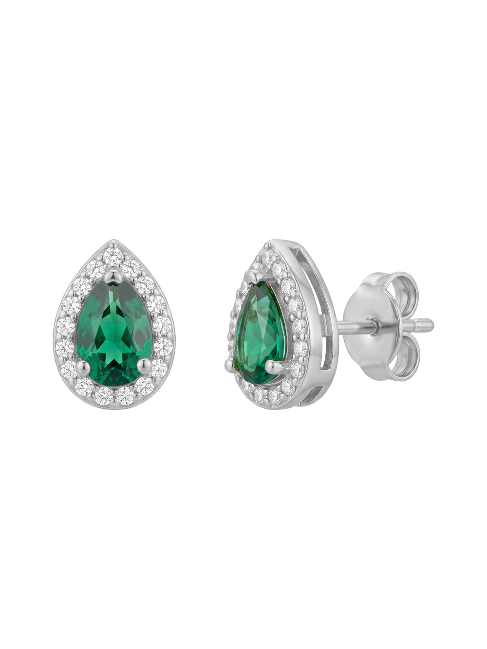 Par Arete Mini Gota Verde Zirconias