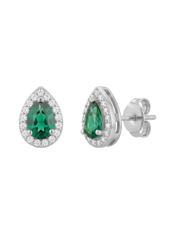 Par Arete Mini Gota Verde Zirconias
