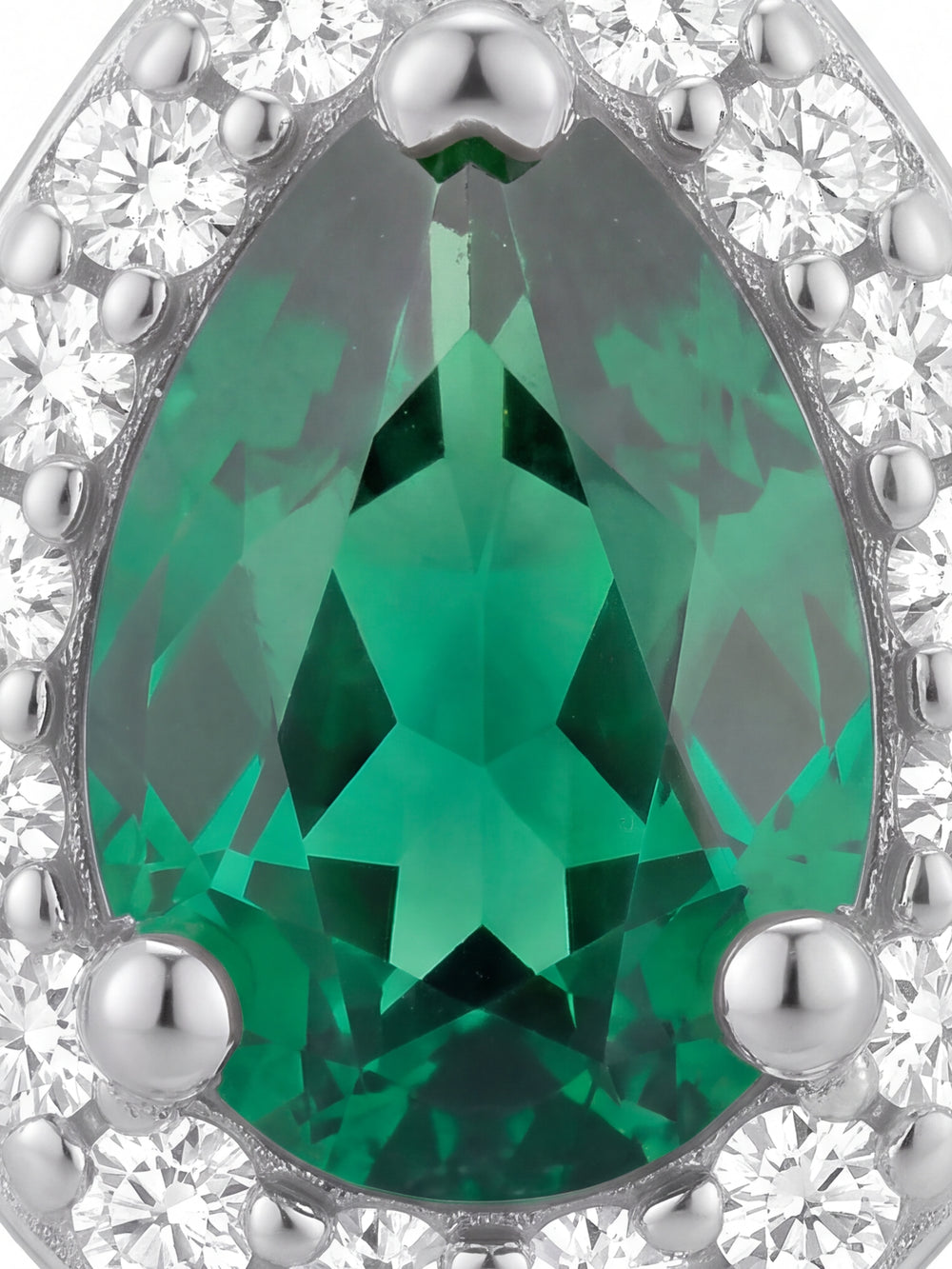 Par Arete Mini Gota Verde Zirconias