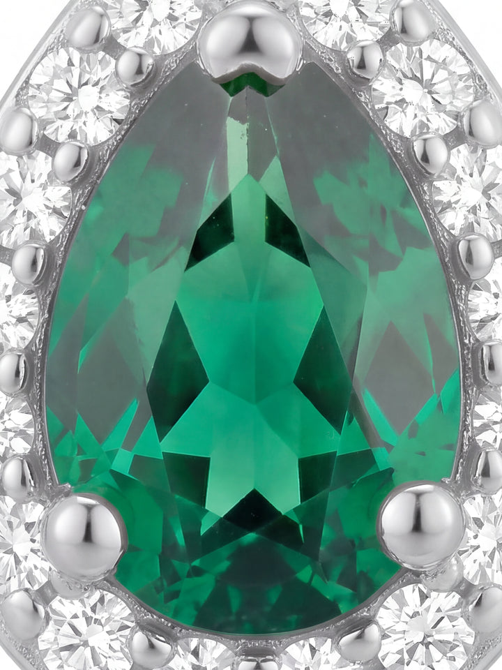 Par Arete Mini Gota Verde Zirconias