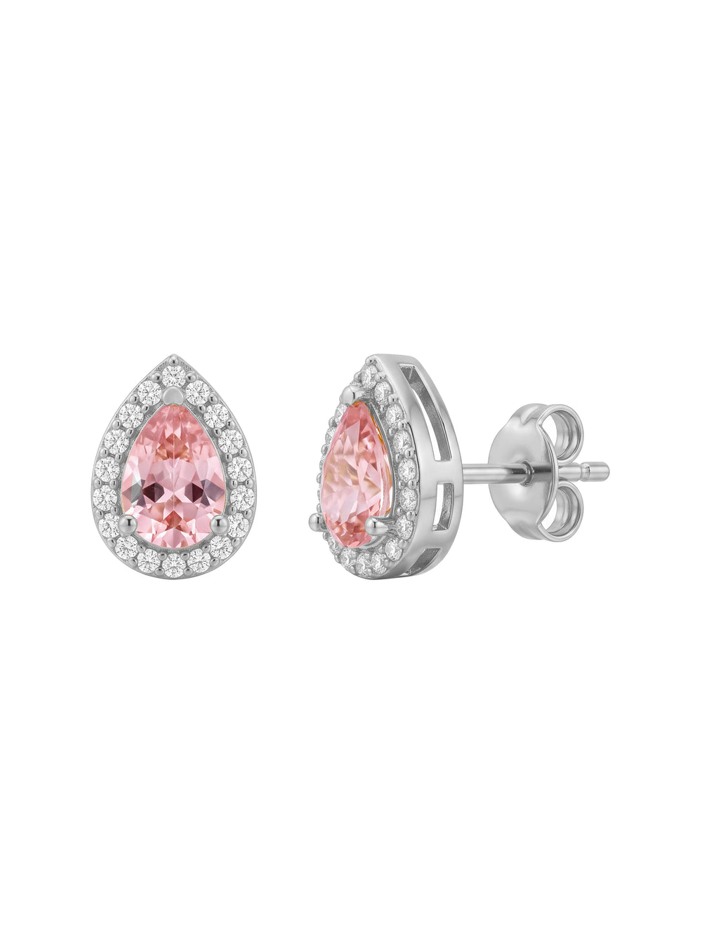 Par Arete Mini Gota Rosa Zirconias
