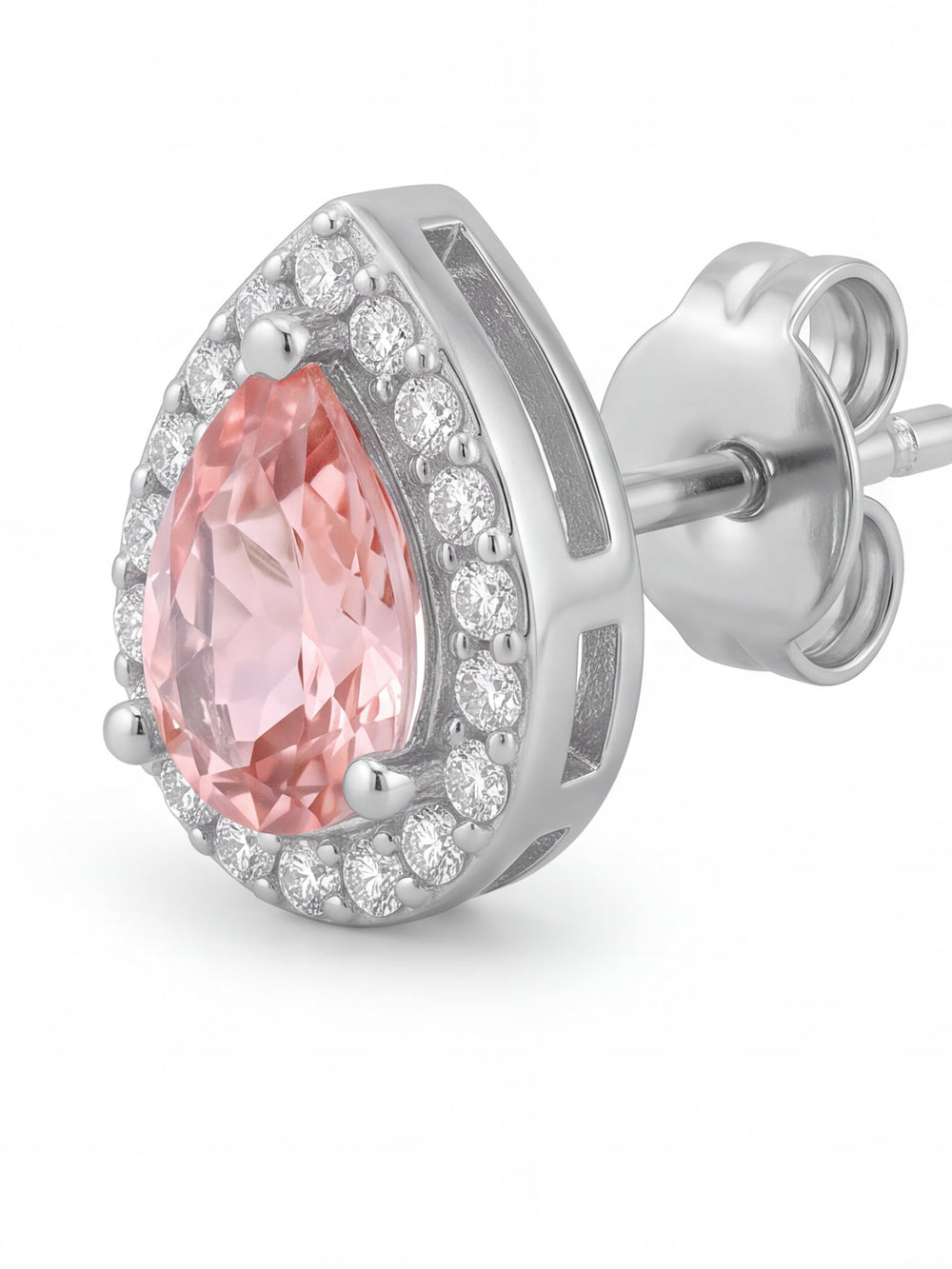 Par Arete Mini Gota Rosa Zirconias