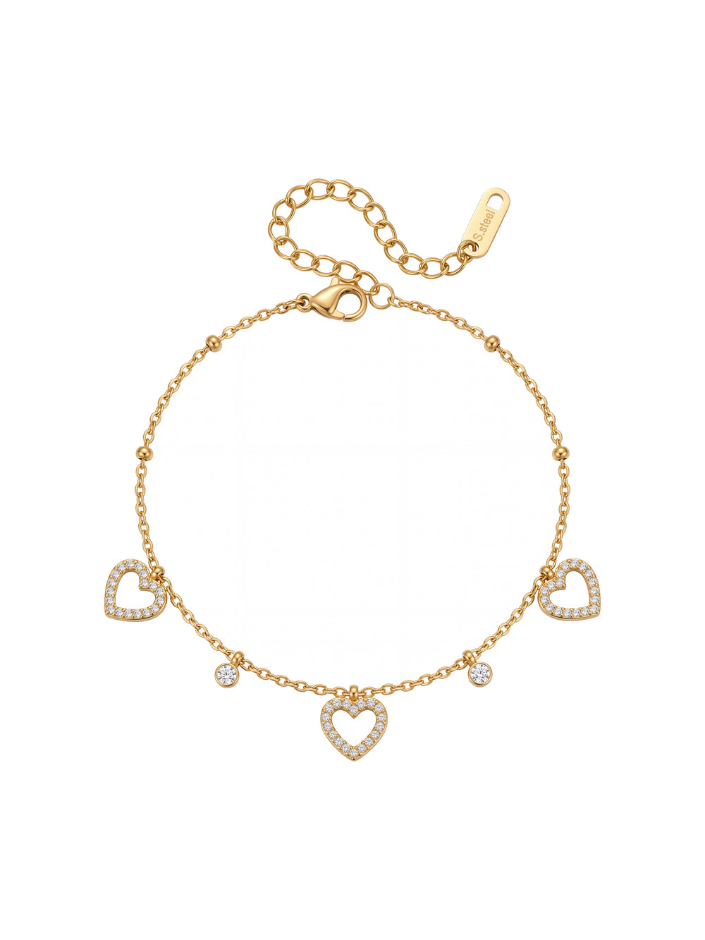 Pulsera Dijes Contorno Corazones