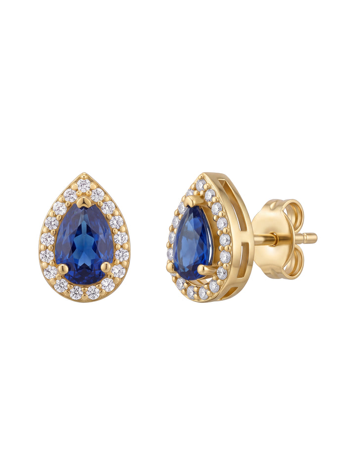 Par Arete Mini Gota Azul Zirconias