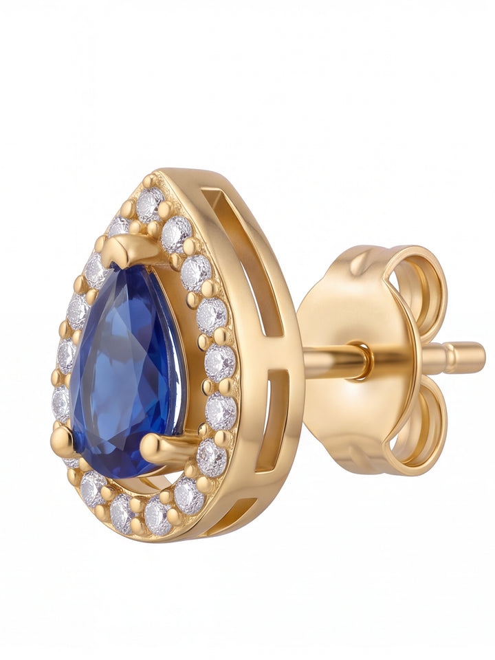 Par Arete Mini Gota Azul Zirconias