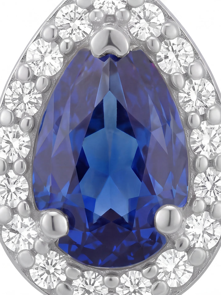 Par Arete Mini Gota Azul Zirconias