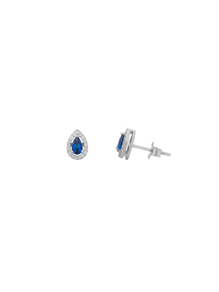 Par Arete Mini Gota Azul Zirconias