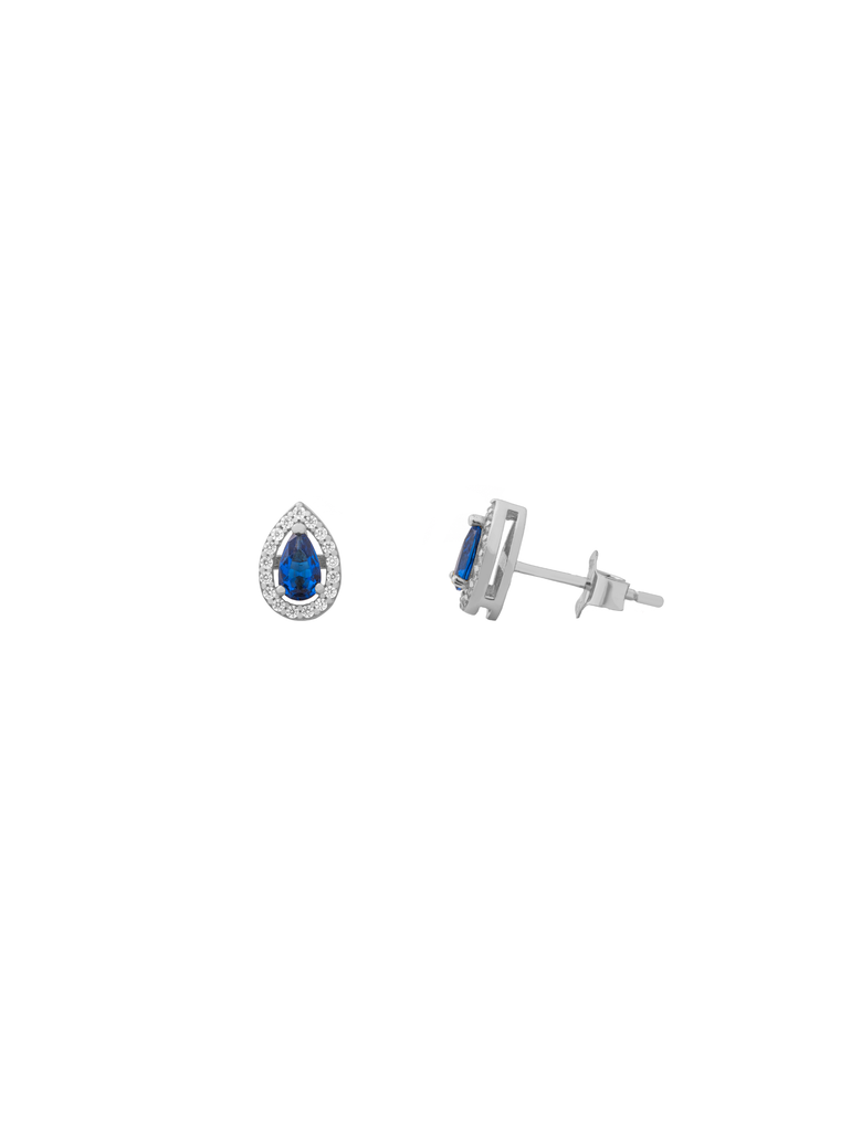 Par Arete Mini Gota Azul Zirconias