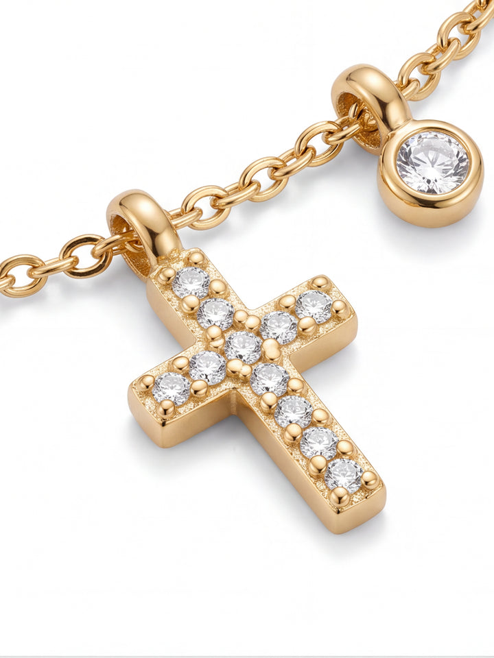 Pulsera Con Cruces y Zirconias