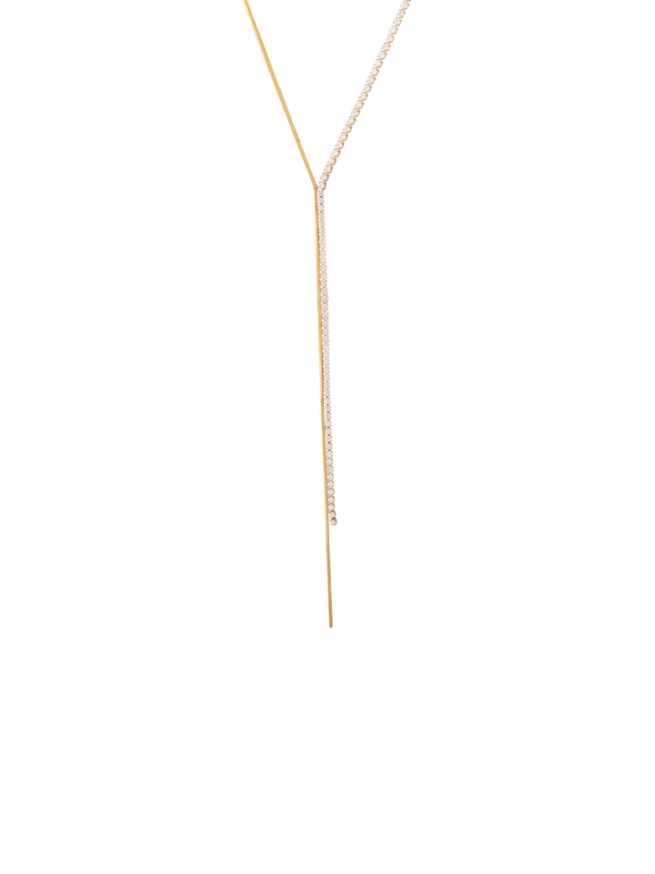 Collar Corbatin Tira Con Zirconias