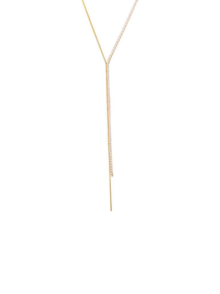 Collar Corbatin Tira Con Zirconias