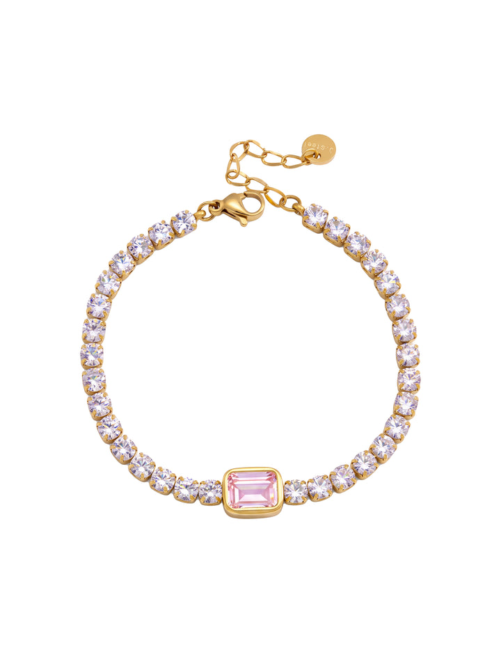 Pulsera Tennis Con Zirconia Central
