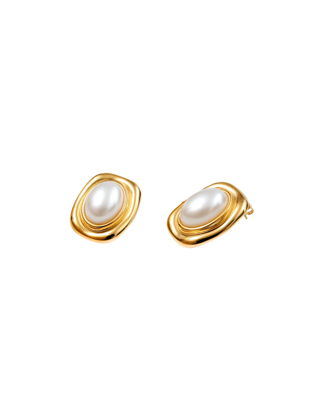 Par Arete Rectangular Con Perla