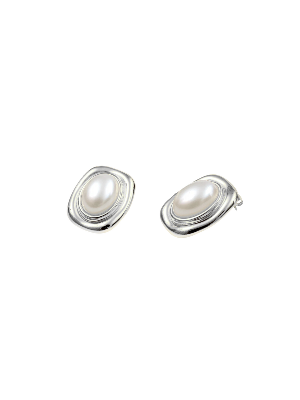 Par Arete Rectangular Con Perla