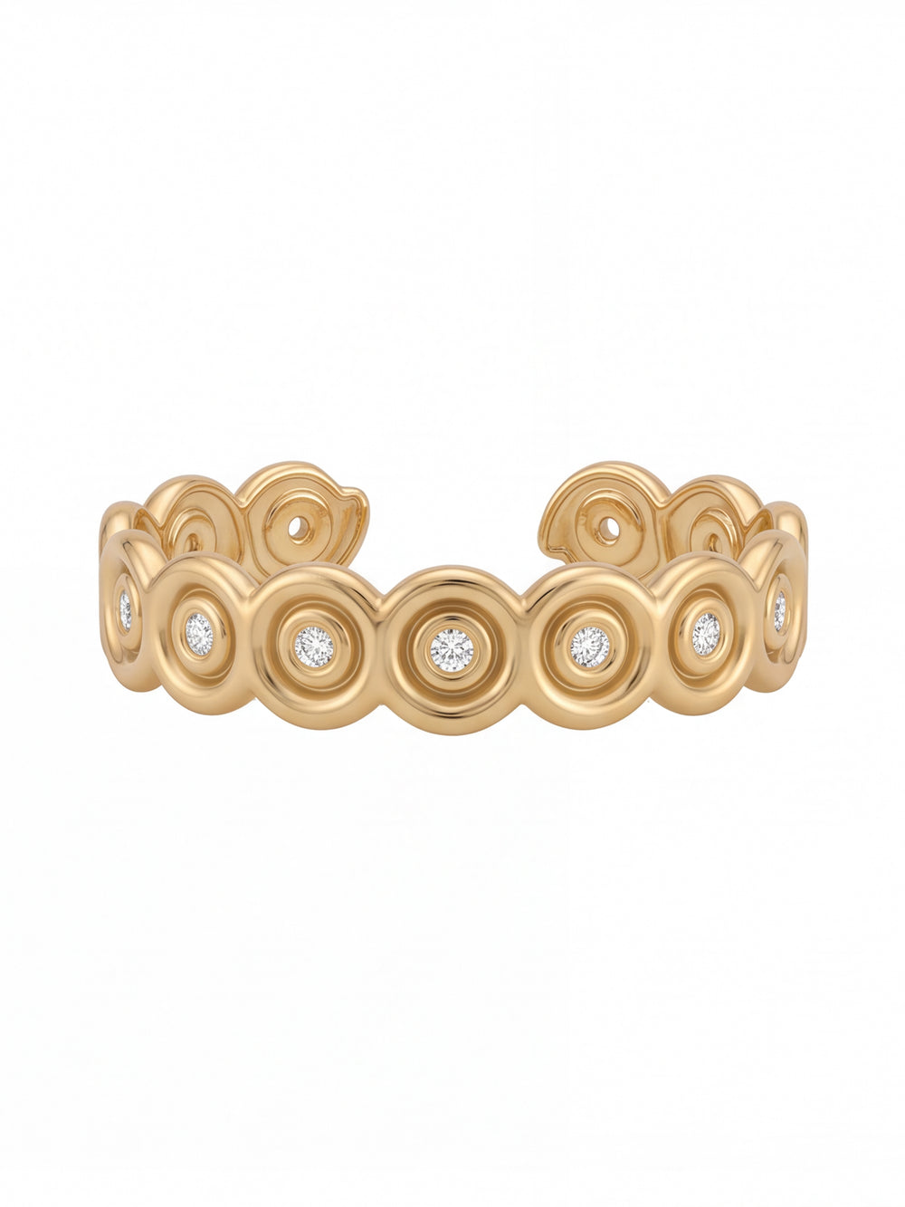 Brazalete Abierto Espiral Con Zirconia