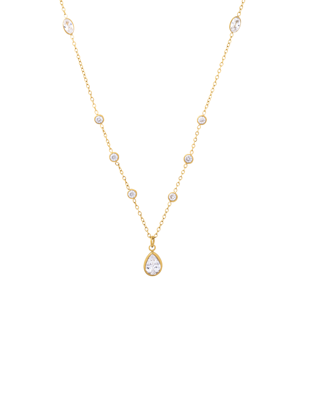 Collar Dije Gota Con Zirconias