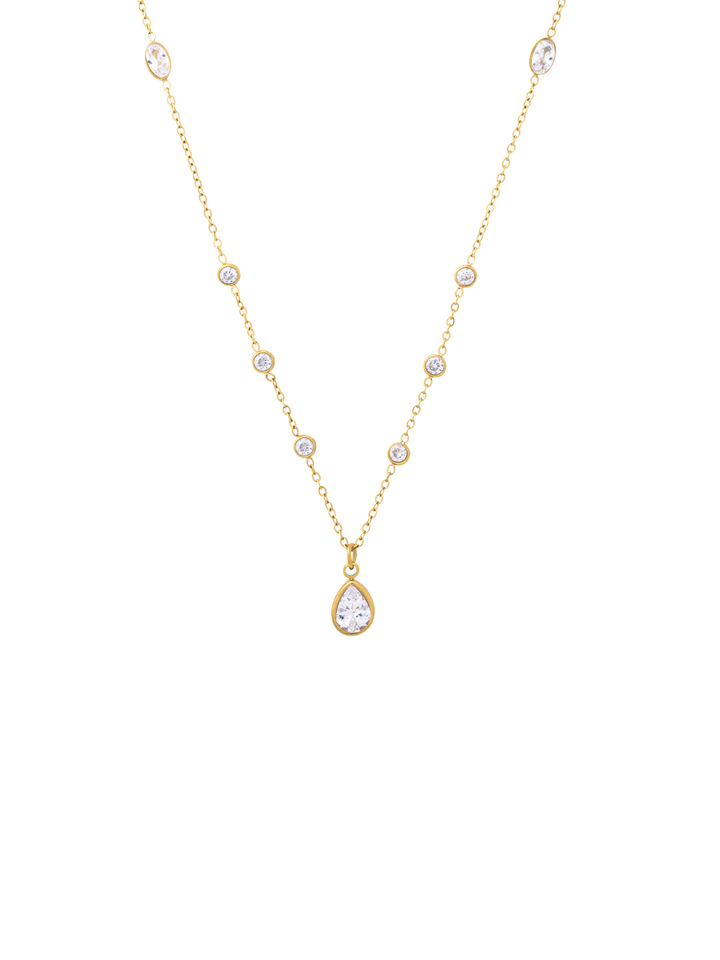 Collar Dije Gota Con Zirconias