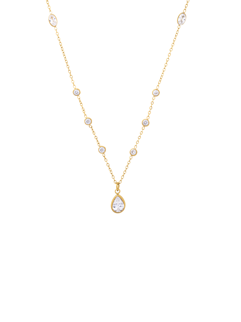 Collar Dije Gota Con Zirconias