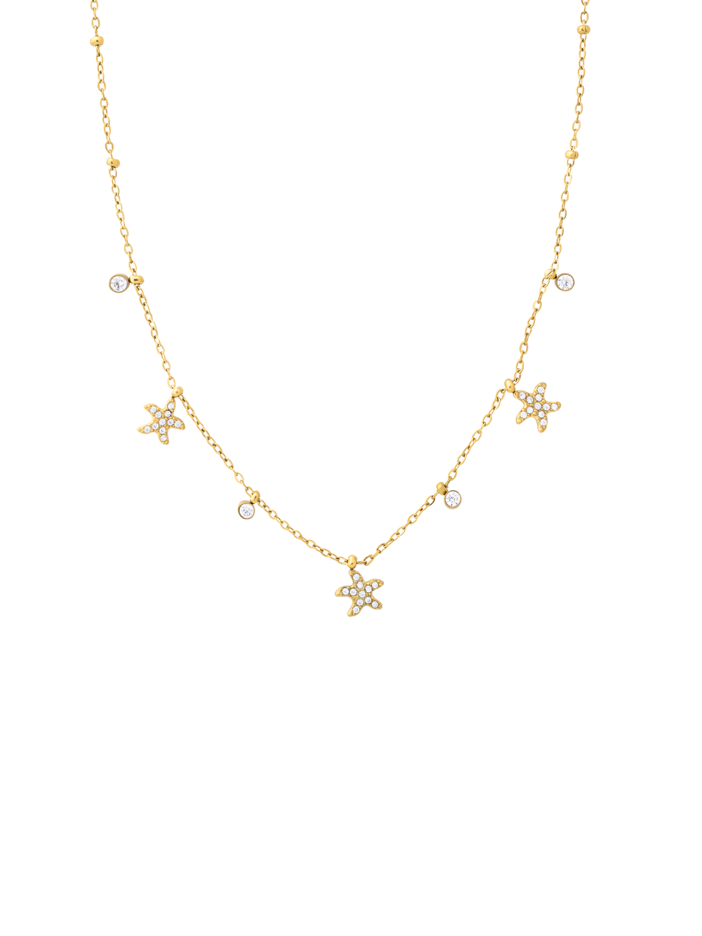Collar Dijes Estrella De Mar Y Zirconias