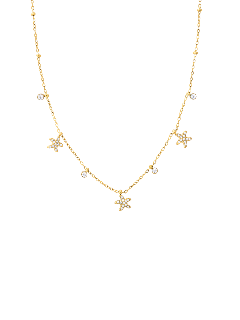 Collar Dijes Estrella De Mar Y Zirconias
