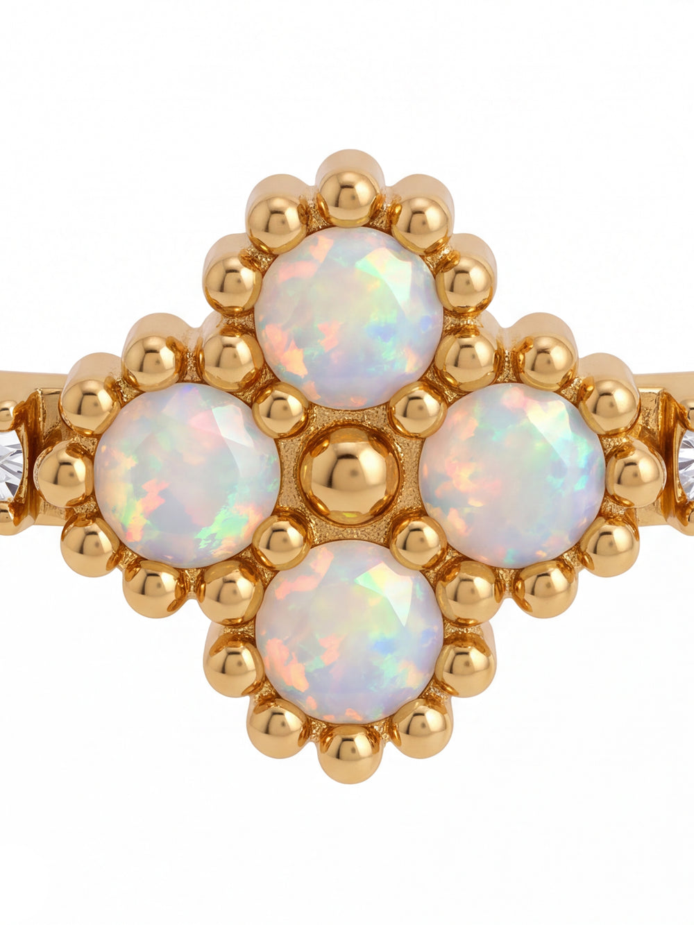 Brazalete Abierto Zirconias Y Trebol
