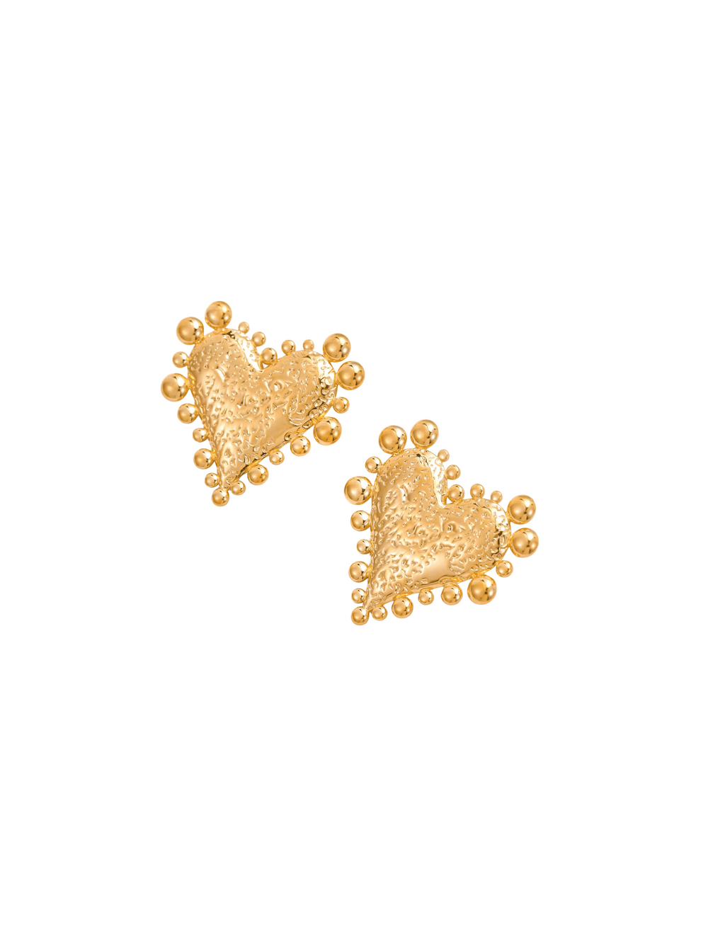Par Arete Corazon Chunky Con Bolitas