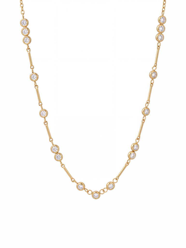 Collar Barras Y Zirconias Intercaladas