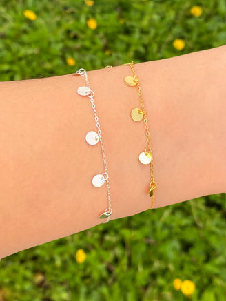Pulsera Con Dijes Circulos Lisos