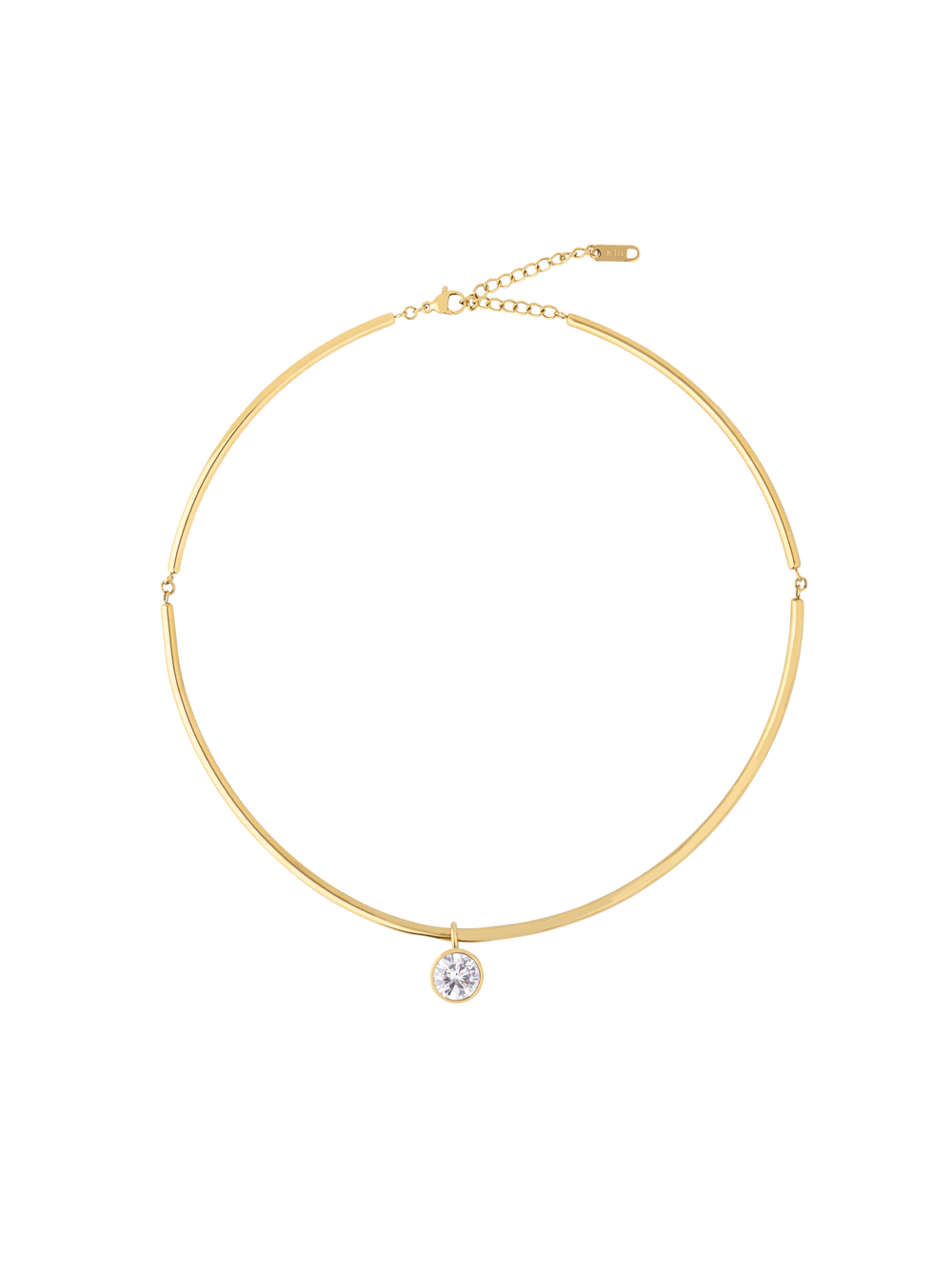 Choker Rigido Dije Zirconia Redonda