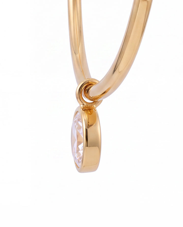 Choker Rigido Dije Zirconia Ovalada