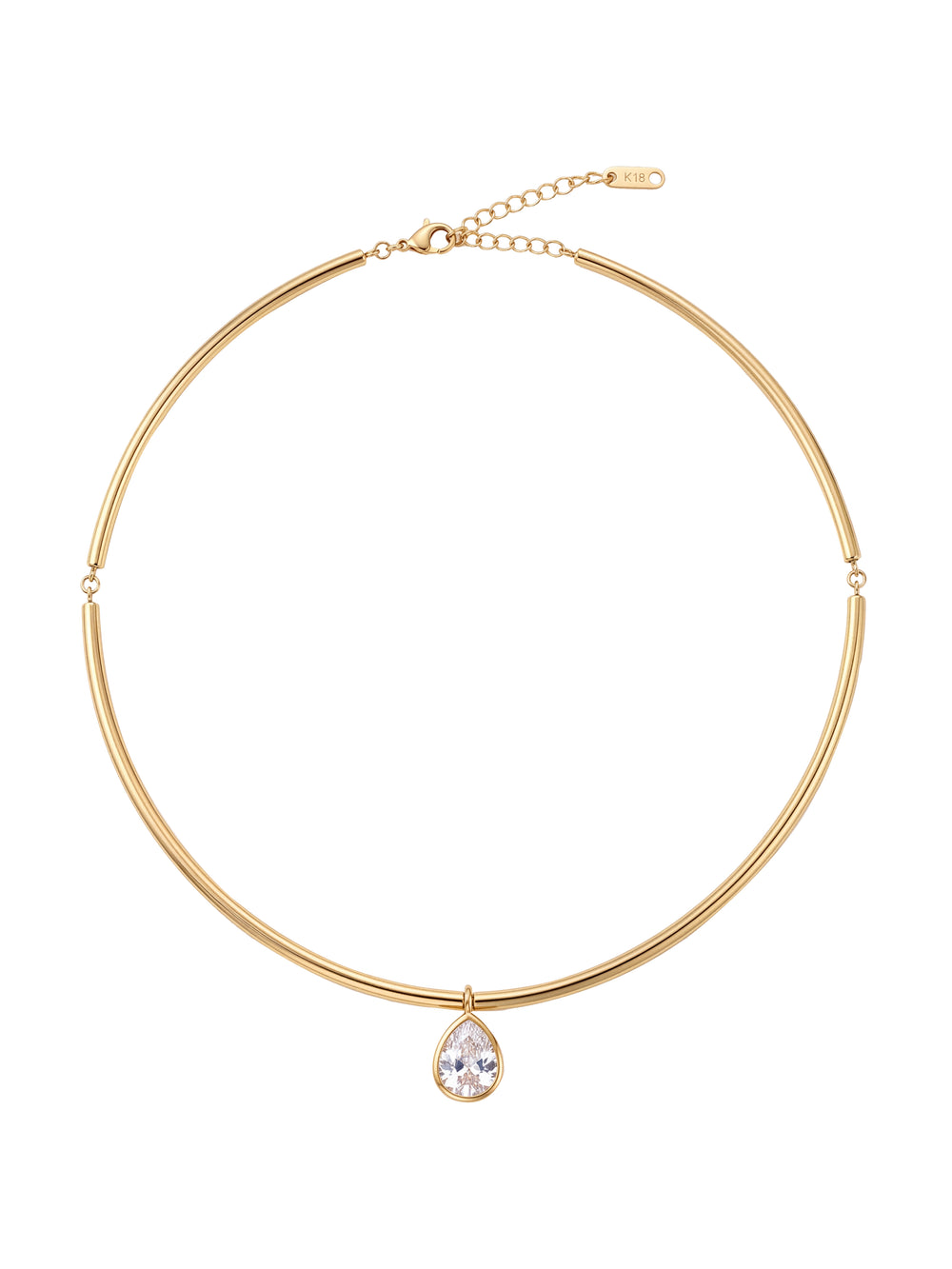 Choker Rigido Dije Zirconia Gota