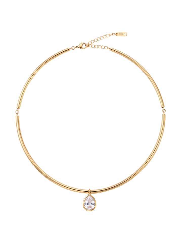 Choker Rigido Dije Zirconia Gota