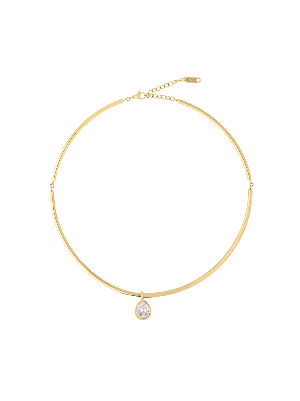 Choker Rigido Dije Zirconia Gota