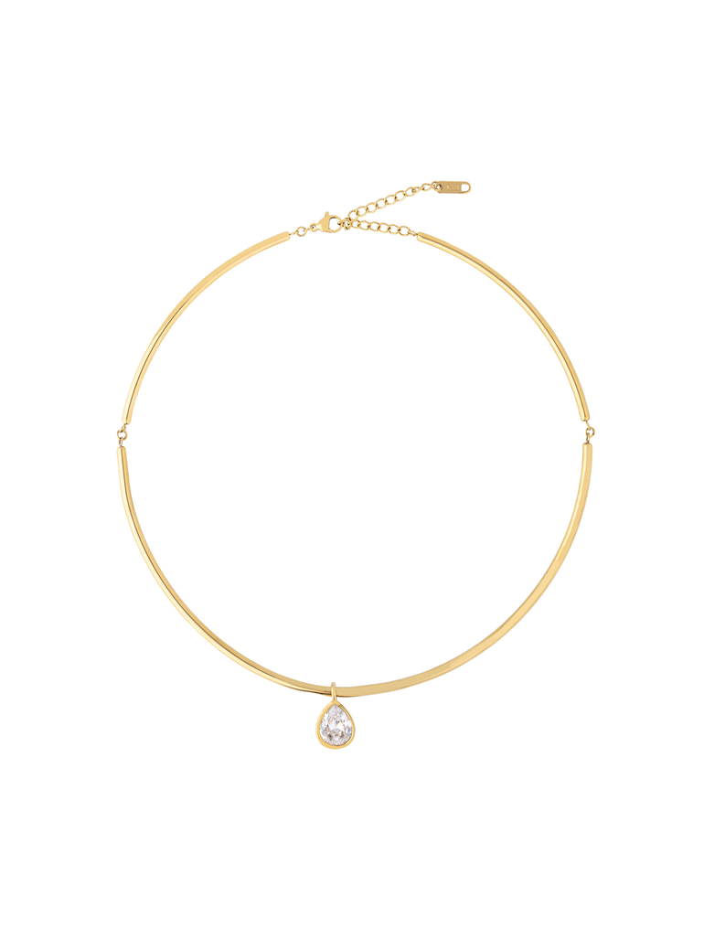 Choker Rigido Dije Zirconia Gota