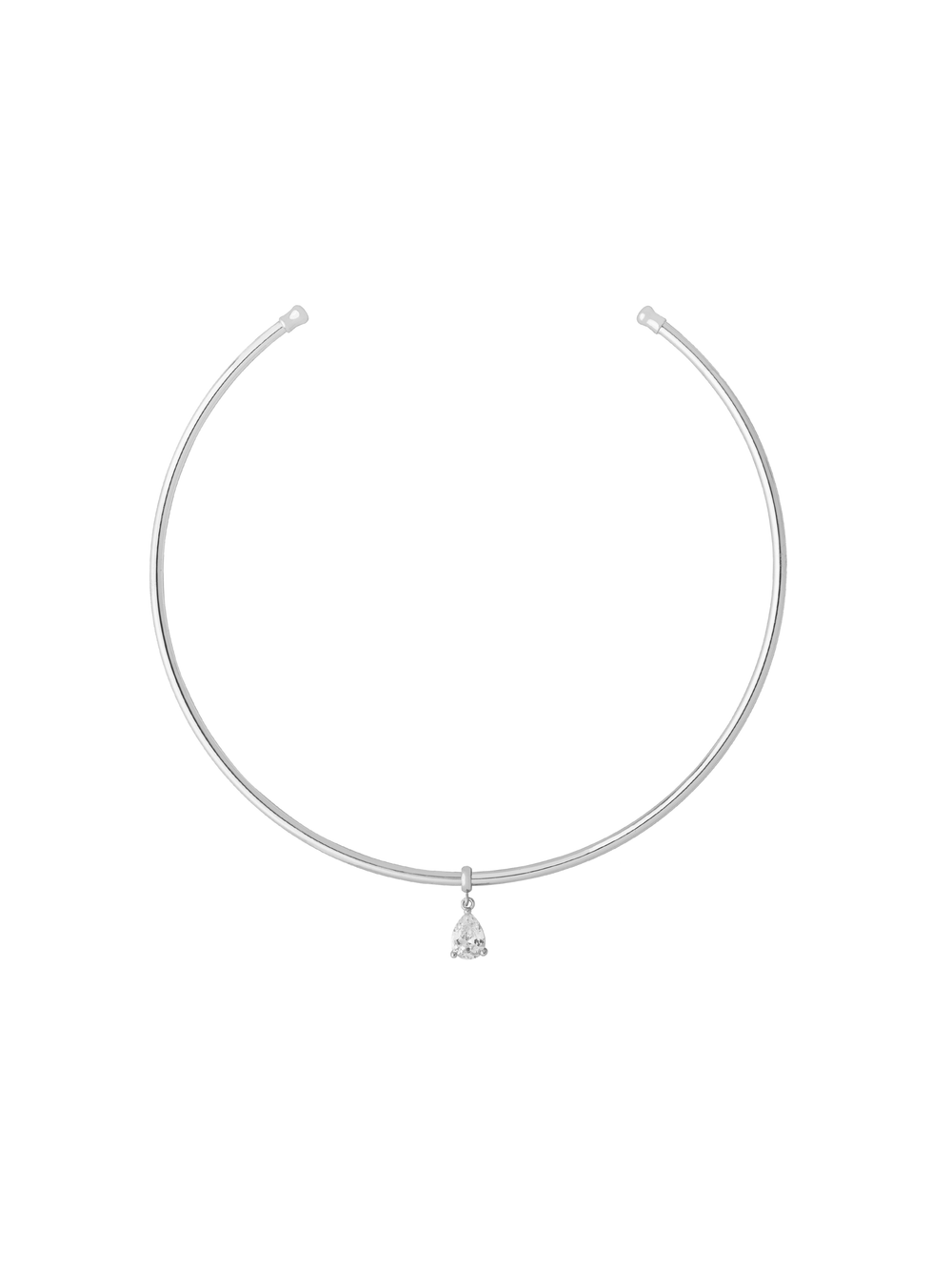 Choker Abierto Rigido Dije Zirconia Gota