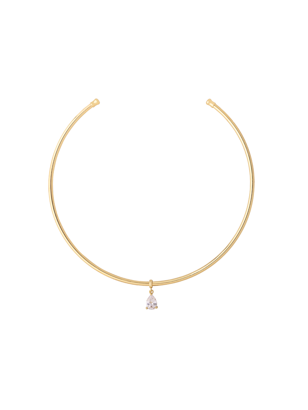 Choker Abierto Rigido Dije Zirconia Gota